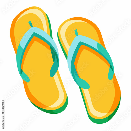 Simple Sandals Vector on White