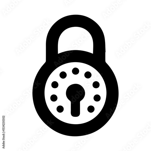 Padlock icon representing secure closed lock for privacy protection safety and security systems with transparent background
