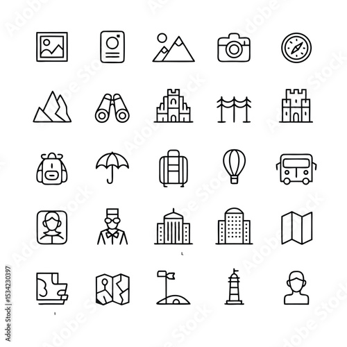 Mega set of icons in trendy line style.