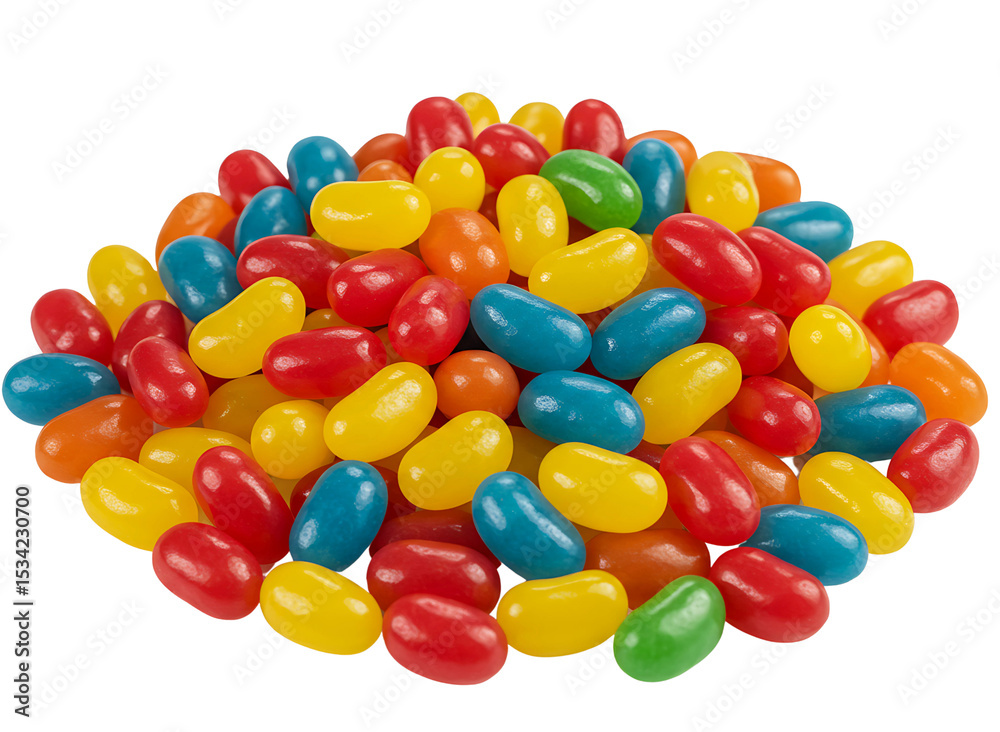Colorful jelly beans pile isolated on transparent background Colorful jelly beans pile isolated on transparent background