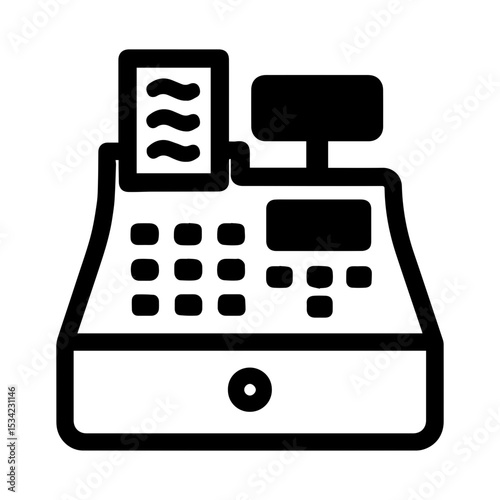 Cash register icon on transparent background
