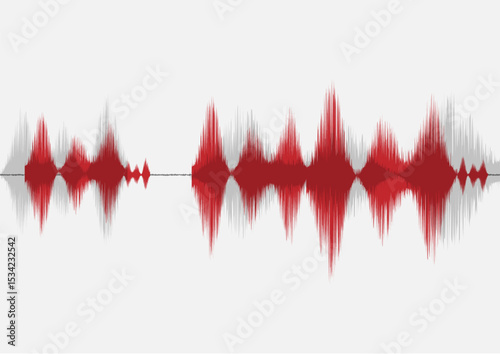 Sound wave abstract template background red gray