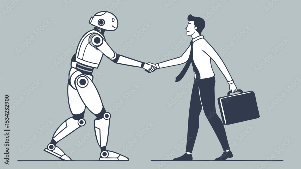 Fototapeta premium Future of Work Human-Robot Collaboration and the Changing Workplace