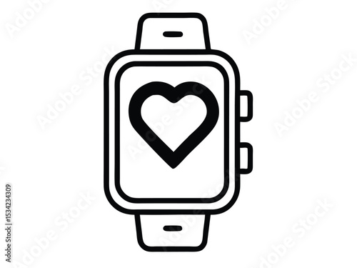 smartwatch with health and notification icons stethoscope with heart