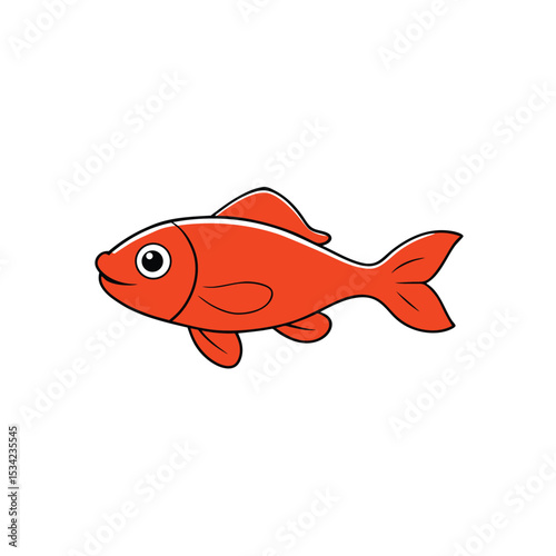 vector illustration of a goldfish
