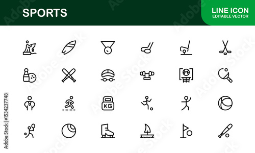 Premium Sports Icon Designs - Stylish and Functional for Websites, Apps, and Sports Marketing. Professional icon set