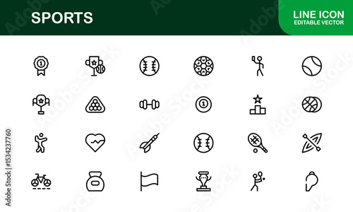 Premium Sports Icon Designs - Stylish and Functional for Websites, Apps, and Sports Marketing. Professional icon set