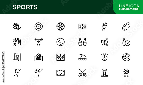 Premium Sports Icon Designs - Stylish and Functional for Websites, Apps, and Sports Marketing. Professional icon set