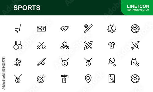 Premium Sports Icon Designs - Stylish and Functional for Websites, Apps, and Sports Marketing. Professional icon set