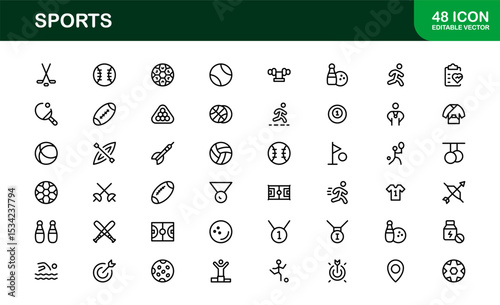 Premium Sports Icon Designs - Stylish and Functional for Websites, Apps, and Sports Marketing. Professional icon set