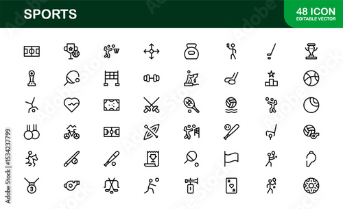 Premium Sports Icon Designs - Stylish and Functional for Websites, Apps, and Sports Marketing. Professional icon set