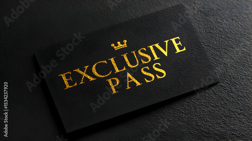 Elegant exclusive pass for premium event access featuring gold lettering on a black background