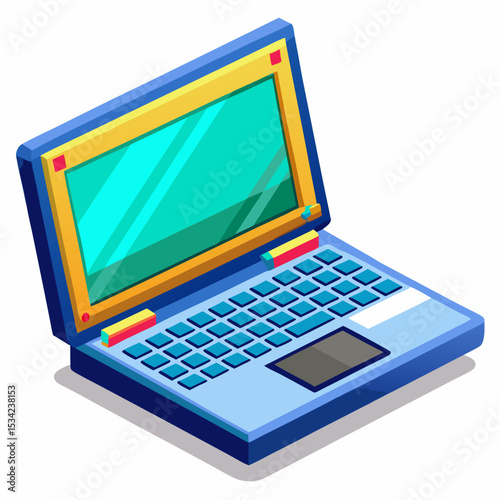 laptop on white background