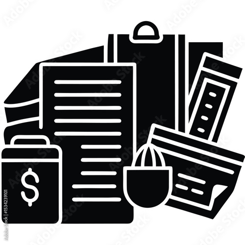accountant element isolated finance law documents on white background