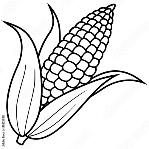 Corn line art vector