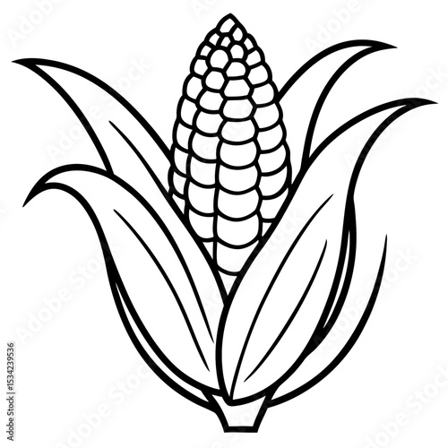 Corn line art vector