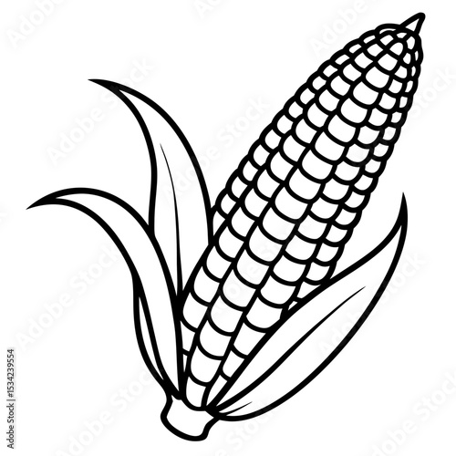 Corn line art vector