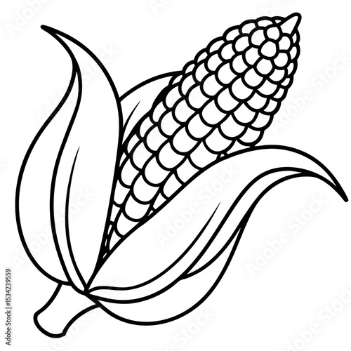 Corn line art vector
