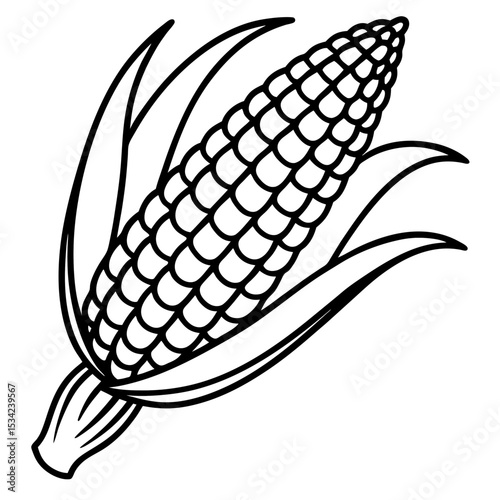 Corn line art vector