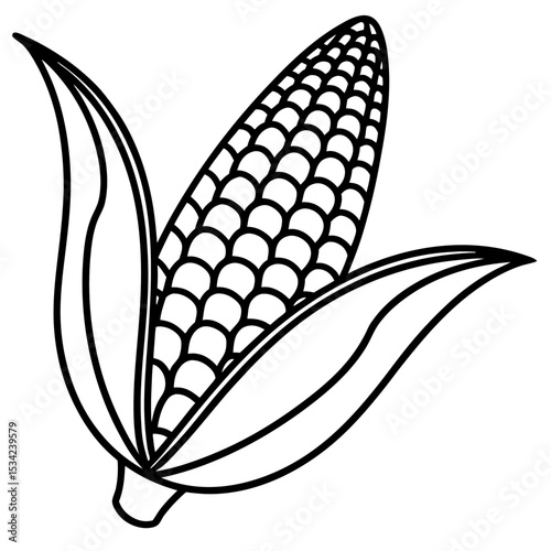 Corn line art vector