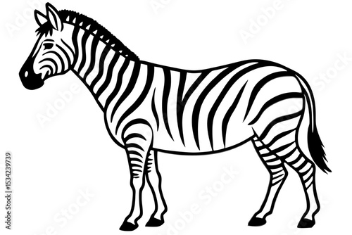Zebra Motion Line Art