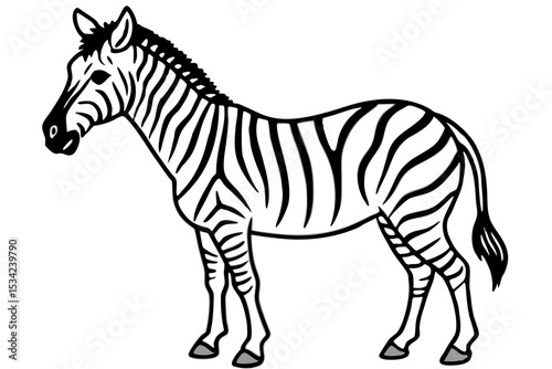 Zebra Motion Line Art
