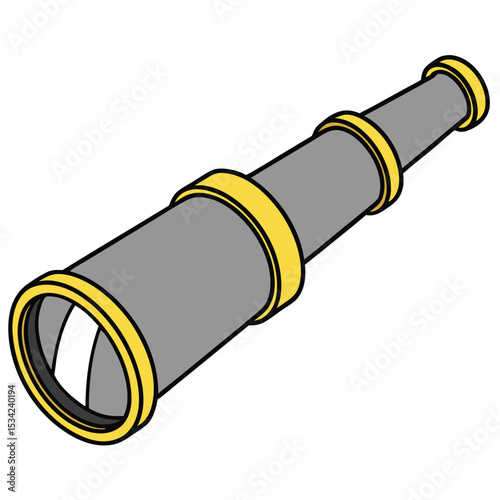Vintage Spyglass Vector Illustration Nautical Telescope for Exploration and Adventure