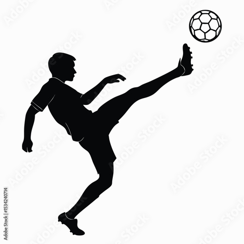 kicker in mid kick black silhouette vector tran
