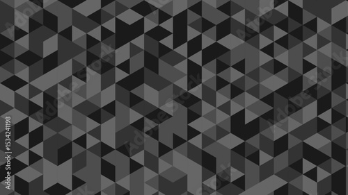 Abstract gray seamless geometric pattern polygon mosaic vector background illustration.Seamless black and white geometric pattern low-poly backdrop background. Black white triangle geometric pattern.