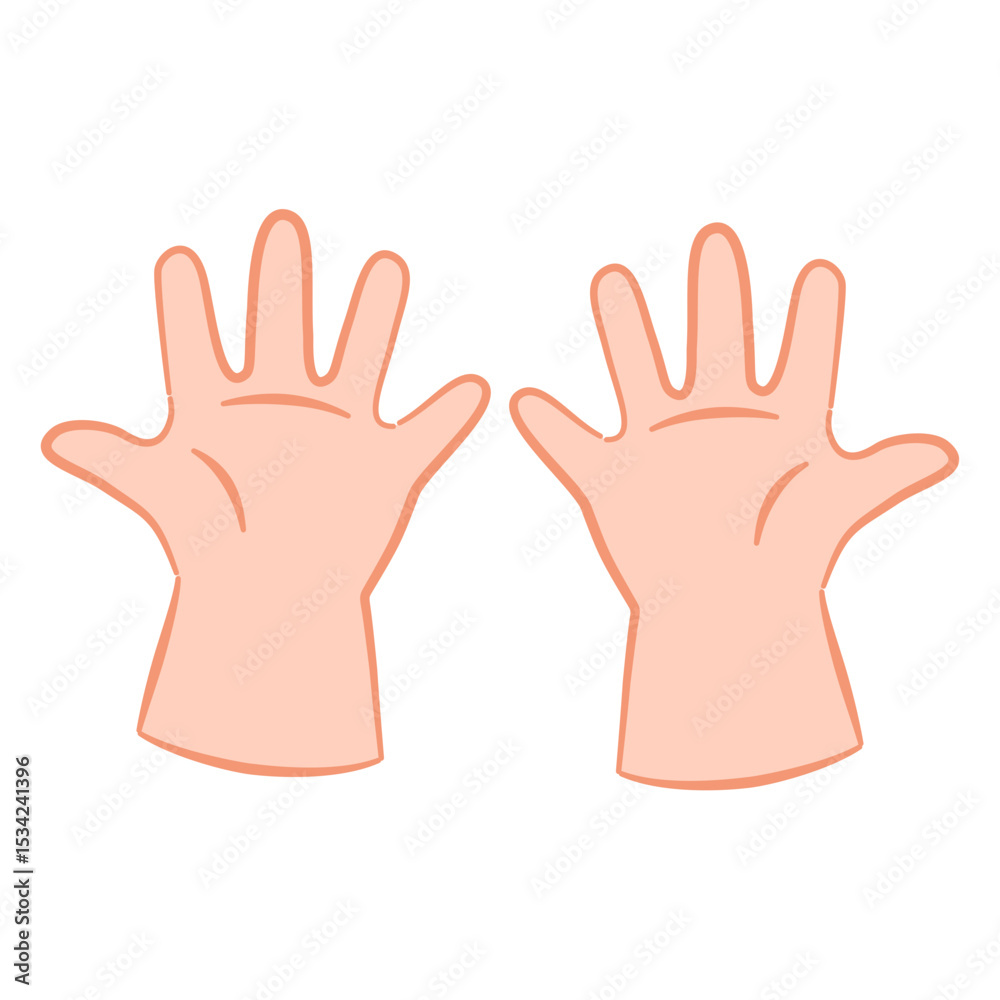 Fototapeta premium Chibi Hand Showing Number Ten – Cute Flat Vector