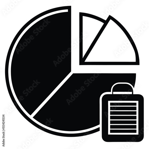 accountant element isolated pie chart on white background