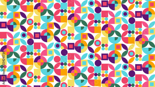 Abstract colorful seamless geometric pattern polygon mosaic vector background illustration. Modern geometric abstract seamless pattern vector background. Ornagte low poly background design.