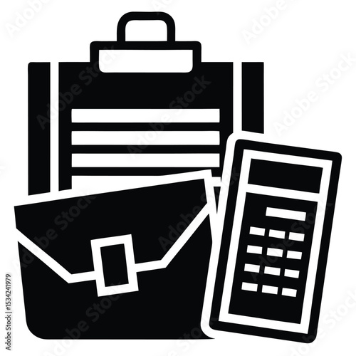 accountant element isolated small business finance on white background