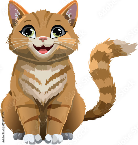 Happy Cartoon Cat Sticker
