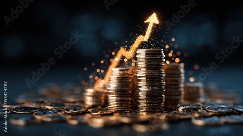 Investment growth strategies financial sector infographic digital environment close-up view economic trends