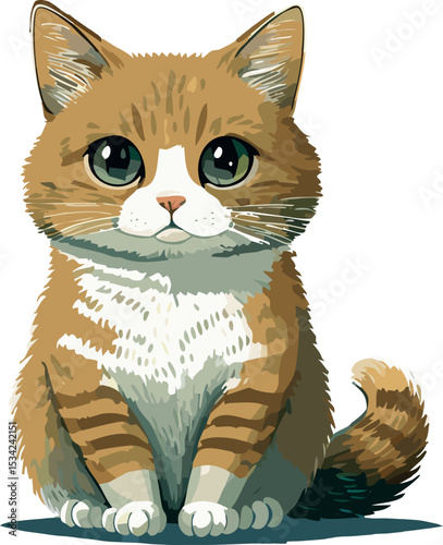 Sad Cartoon Cat Sticker