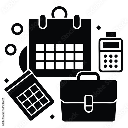 accountant element isolated tax deadline calendar on white background