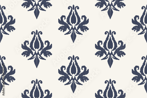 Ethnic abstract ikat art. Seamless pattern in tribal, folk embroidery, and Mexican style. Aztec geometric art ornament print.Design for carpet, wallpaper, clothing, wrapping, fabric, cover, textile