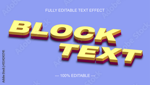3D Block Effect Editable Text - 100% Editable