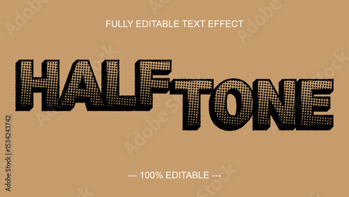 Halftone Effect Editable Text - 100% Editable