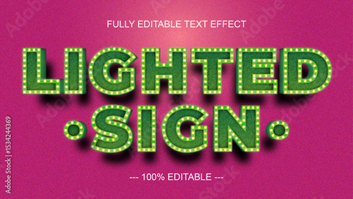 Lighted Signage Effect Editable Text - 100% Editable