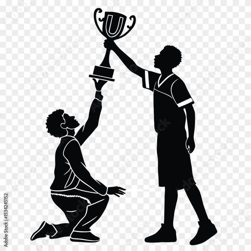trophy presentation black silhouette vector tra