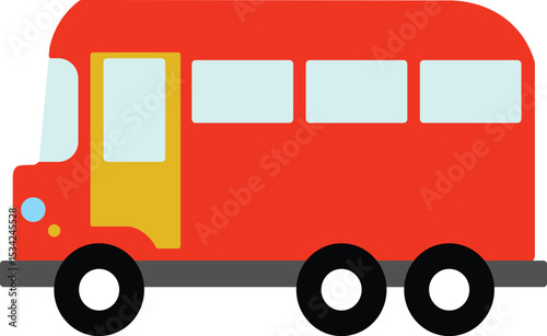 vector illustration of a truck, vector truck icon, red bus isolated
