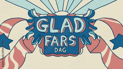 Artistic celebration of swedish glad fars dag with retro style and festive elements for father's day design projects