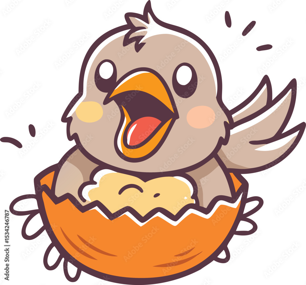 Fototapeta premium cute, adorable, cartoon, 3d-rendered, chick, bird, baby, fluffy, fuzzy, yellow, bright, happy, excited, playful, vibrant colors, high detail, award-winning 
