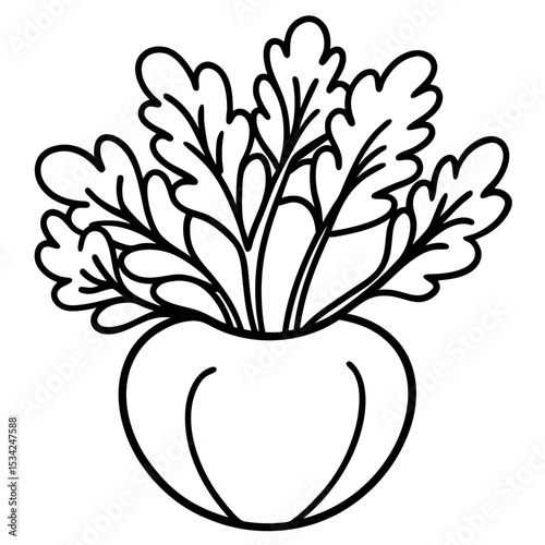 Cress line art vector