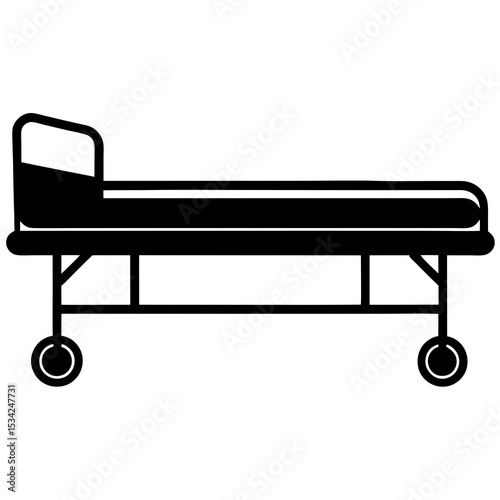  a hospital bed with side rails and wheels minimalist style
