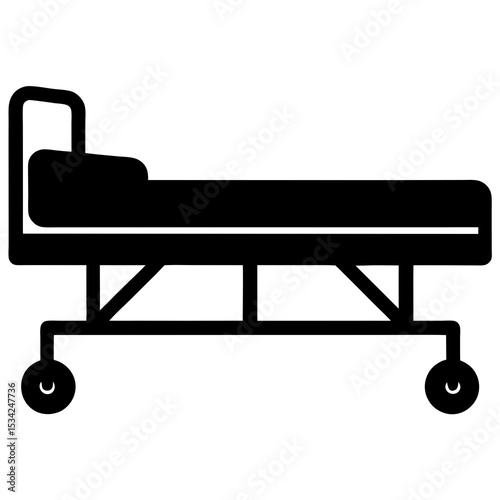  a hospital bed with side rails and wheels minimalist style
