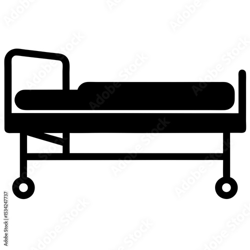  a hospital bed with side rails and wheels minimalist style