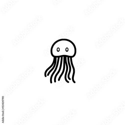 Icon of jellyfish symbolizing sea animal aquatic life